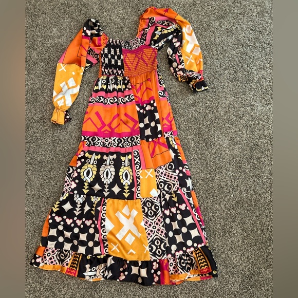 Sunday Multicolor Bohemian Long Sleeve Dress - Picture 4 of 4